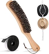 3 Pcs Horsehair Felt Hat Brush Kit Includes Horse Hair Wood Brush for Cleaning, Macrame hat Hange...