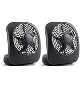 O2COOL Treva 5 Inch Battery Powered Fan Portable Desk Fan 2 Cooling Speeds with Compact Folding &amp;...