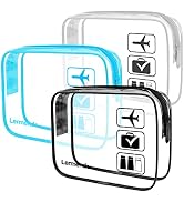 Lermende Clear Make Up Bag, TSA 3pcs Approved Makeup Bag Organizer &amp; Cosmetic Bag for Women With ...