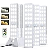 LED Closet Light with Charging Station, 3 Color Temperatures 30LEDs Dimmer Rechargeable Motion Se...