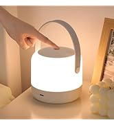 Portable Night Light, 3 Color BPA Free Pink Nursery Cordless Touch Table Lamp gift for Baby, Kids...