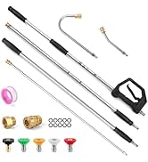 13 FT Pressure Washer Extension Wand with Pressure Washer Gutter Cleaner Attachment, 5 Nozzle Tip...