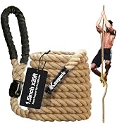 Climbing Rope Gym Exercise Ropes - 1.5 Inch Diameter 10FT 15FT 20FT 25FT 30FT 35FT 40FT 50FT Clim...