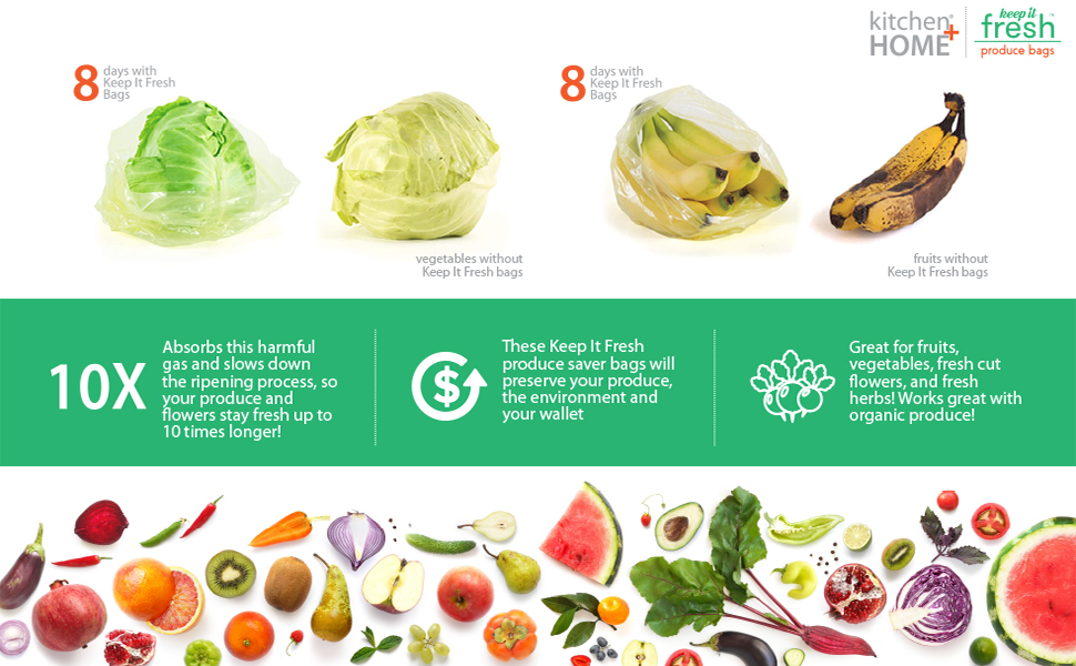 green bags, keep fresh produce bags