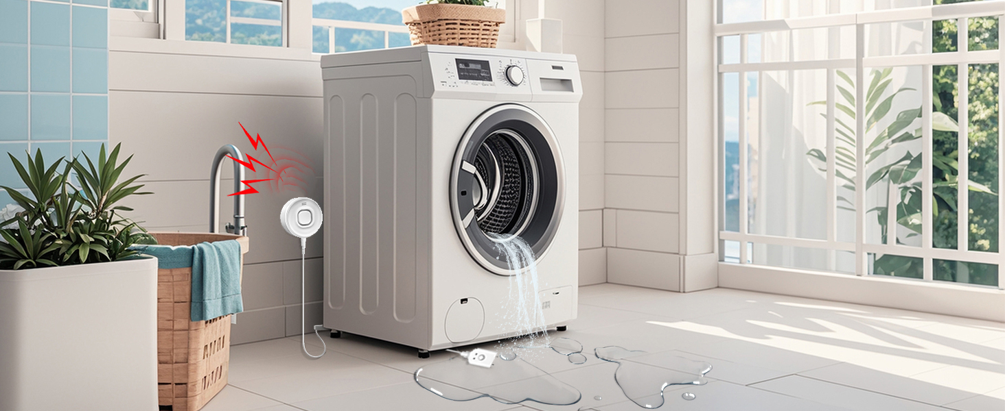 WiFi Water Sensor with APP Push and Sound Alarm, Battery Replaceable (Included)