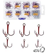 UCEC Fishing Hooks Treble Hooks Kit for Saltwater Freshwater, High Carbon Steel Strong Sharp Roun...