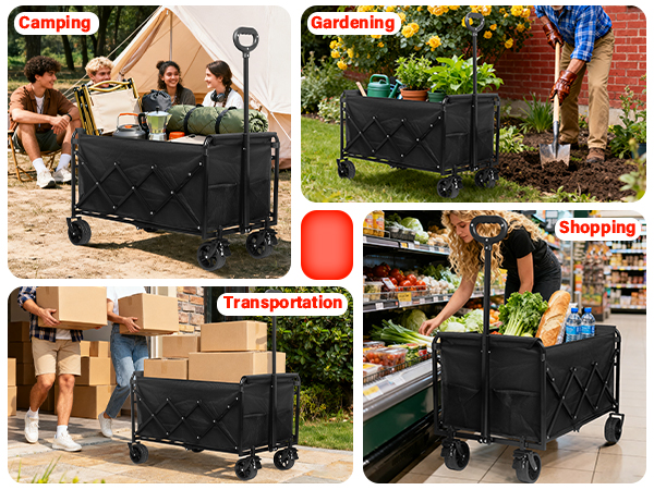 Foldable Wagons Portable for Groceries, Sports, Camping, Storage, Travel, Shopping