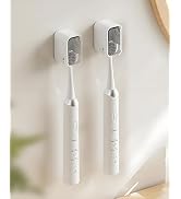 Self Adhesive Toothbrush Holder for Bathroom - 2Pcs Wall Mounted Electric Tooth Brush Holder with...