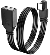 JSADZKJ 90 Degree USB C Male to USB A Female OTG Cable Right Angle Type C to USB Charge Cord Fast...