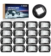 MICTUNING C2 Curved White LED Rock Lights - 16 Pods Underglow Lights Compatible for Car Truck Off...