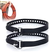 PSLER 2 Pack Heavy-Duty Silicone Utility Straps - 28inch Adjustable Rubber Tie Down Straps with A...