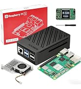 SANOOV Raspberry Pi 5 Kit 8GB RAM with Active Cooler,Pi 5 Case,Raspberry Pi 5 8GB Single Board an...