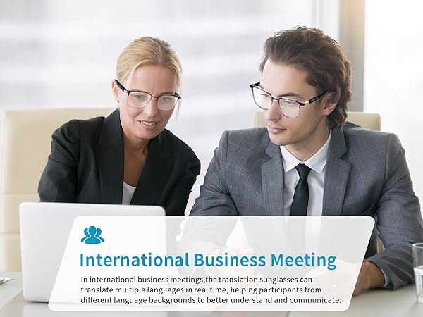 AI translation glasses for men &amp;amp; women, perfect for international business meeting