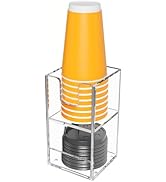 Beego 2-Compartment Cup Holder for Countertop - 2-Tier Clear Acrylic Cup Dispenser Coffee Station...