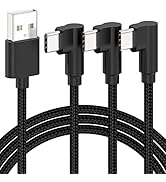 USB C Cable Right Angle [3-Pack, 6.6ft] 3A USB Type C Charger Fast Charging Cable, 90 Degree USB ...