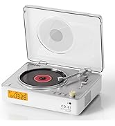 TOMASHI CD Player Portable with Speakers Blutooth Retro CD Player for Home Desktop Personal USB M...