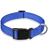 Reflective Dog Collar with Buckle Adjustable Safety Nylon Collars for Small Medium Large Dogs, Na...