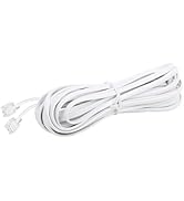 Awishwell RJ11 6P4C Phone Extension Cord, 1Pack 16 Feet Phone Cable, White Telephone Line Cord, T...