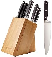 Basics 9-Piece High-Carbon Stainless Steel Kitchen Knife Set with Ergonomic Handles, Full ...