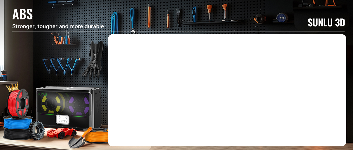 SUNLU ABS 3D Druckerfilament, hochhitzebeständiges und langlebiges 3D Druckerfilament