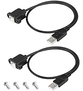 SinLoon USB 2.0 Printer Cable, 2 Pack USB Type A Male to Type B Female Printer Scanner Cord, with...