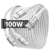 USB C to USB C Cable 100W [6.6ft/2 Pack] USBC to USBC Fast Charging Cable Braided USB C to C Char...