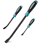 DURATECH 3-Piece Pry Bar Set, 8", 12" and 18", Hammer Strike Cap | Black Oxide Finish, Corrosion ...