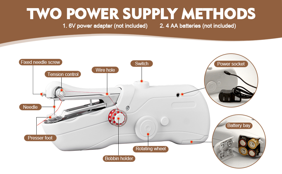 Handheld Sewing Machine Power Supply Method