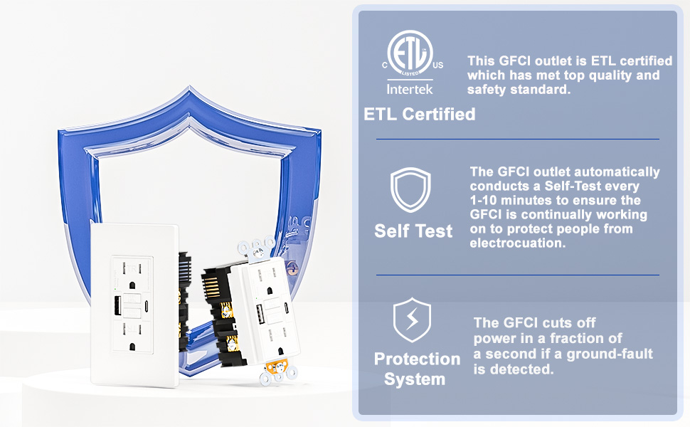 GFCI UL LISTED, SELF TEST
