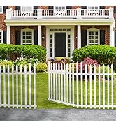 Garpans 52" W x 44" H Outdoor Vinyl Picket Fence Gate Vinyl Gate Kit with Fence Wings No Dig Gate...