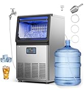 VEVOR Commercial Ice Maker Machine, 90 lbs/24h with 13 lbs Storage Capacity, Countertop/Freestand...
