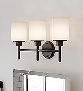 Design House 588228 Aubrey Transitional 3-Light Indoor Bathroom Vanity Light Dimmable Frosted Gla...