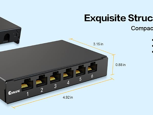 0.5u 6port patch panel