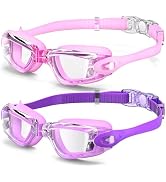 Braylin Kids Swim Goggles, 2-Pack Swimming Goggles for Children, Teens, Boys or Girls, Swim Pool ...