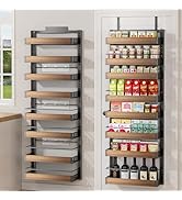 POKIPO 8 Tier Over The Door Pantry Organizer, 2 IN 1 Wall Mount or Hanging Spice Rack Seasoning S...