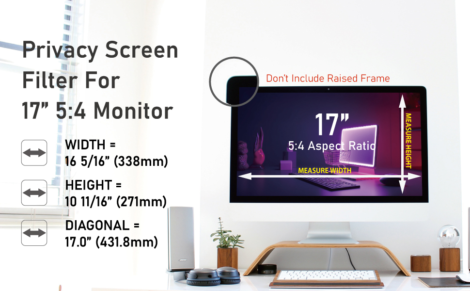 welinc privacy filter 17 inch 5:4 aspect ratio