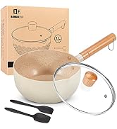 2.1 Quart Saucepan Set with Lid, Nonstick Aluminum Sauce Pot, Induction Compatible Small Cooking ...