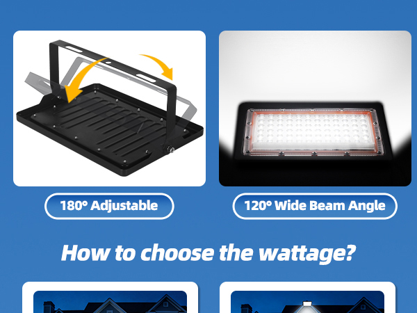 2 Pack 60W LED Flood Lights Outdoor