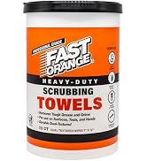 Fast Orange Heavy Duty Scrubbing Towels Removes Tough Grease, Grime, Paint, Resins, Glue and More...