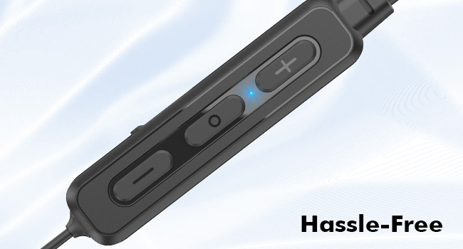 Bluetooth Headphone Earphone with 3-button in-line remote along the wire