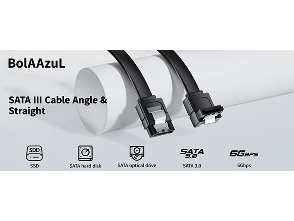 Black sata iii cable with Locking Latch 18 Inch for SATA HDD, SSD, CD Driver, CD Writer 