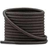 YFINE Waxed Round Shoe Laces: 2 Pairs Wax Oxford Shoelaces for Dress Shoes Boots