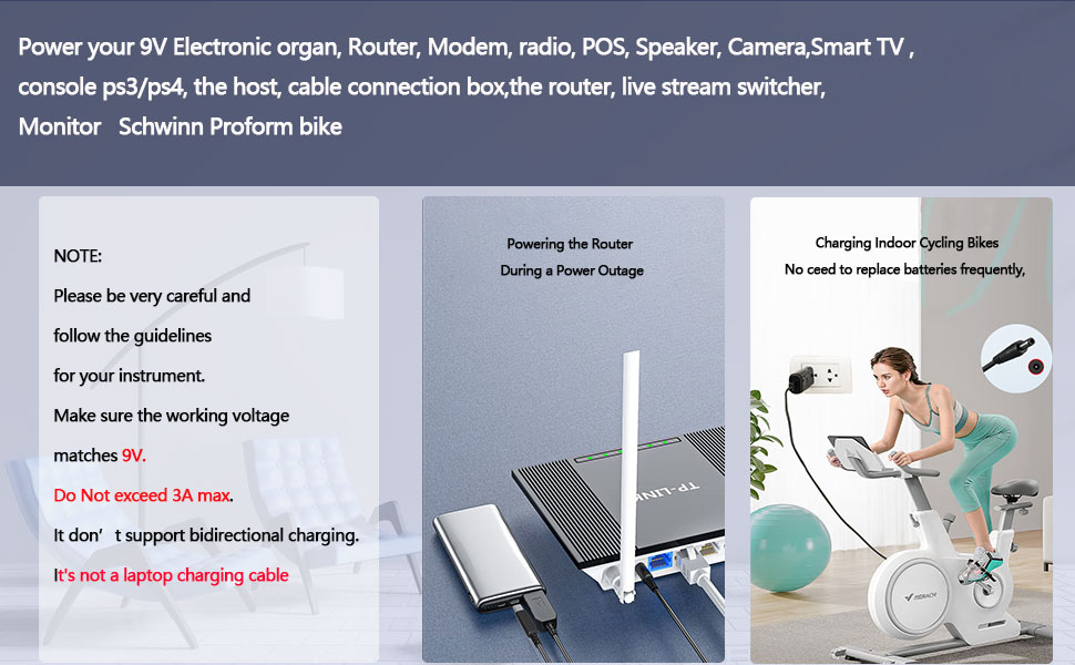 Power your 9V Electronic organ, Router...