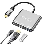 AnHome USB C Hub to HDMI Adapter 4K 30Hz, USB 3.0 5Gbps Fast Data Transfer and USB-C PD 100W Char...