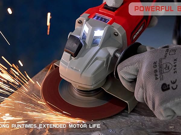 Angle grinder cordless battery lithium brushless motor cutting grinding cut tool power wood metal