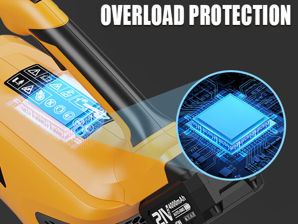 Electric Leaf Blower With Built-In Overload Protection System