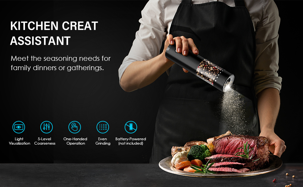 automatic pepper and salt grinder set