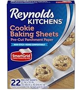 Reynolds Kitchens Cookie Baking Sheets, Pre-Cut Baking Parchment Paper Sheets for Cookies, Oven-S...