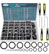 KEZE 1008 Pcs SAE O Ring Kit,32 Sizes USA Standard Nitrile 70A Rubber Seals Inch O Rings Set with...
