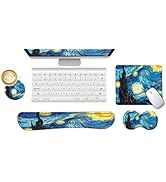 ToLuLu Keyboard Wrist Rest + Mouse Pad Set+ Mouse Wrist Rest Support Combo, Memory Foam for Easy ...